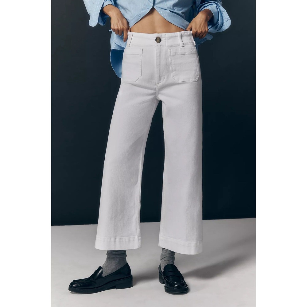 Maeve Colette High-Rise Wide-Leg Cropped Jeans NWT SIZE 26